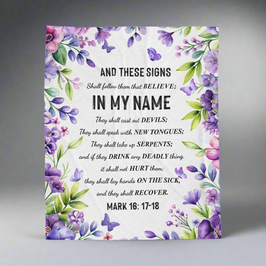 Mark 16:17-18 Blanket
