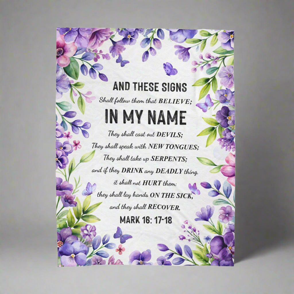 Mark 16:17-18 Blanket