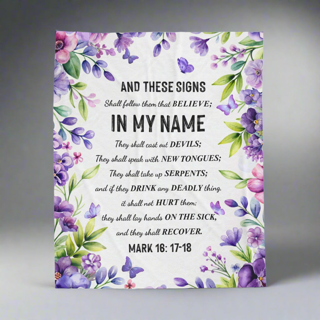 Mark 16:17-18 Blanket