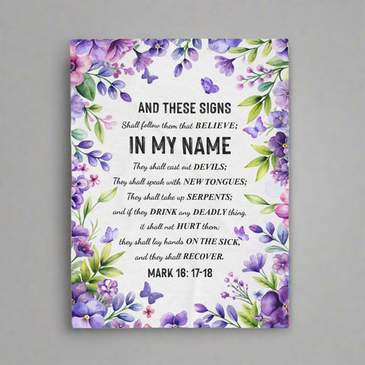 Mark 16:17-18 Blanket
